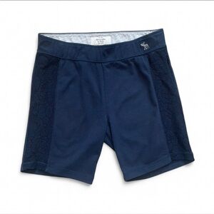 Y2K Abercrombie & Fitch Navy Blue Stretchy Biker Shorts with Lace Detail Size M
